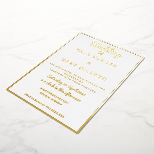 Invitation En Aluminium Mariage décadent simple (frontière) (Rotation)