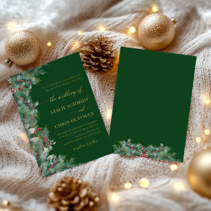 Invitation En Aluminium Mariage Décoration Florale Aquarelle Baies d'Hiver