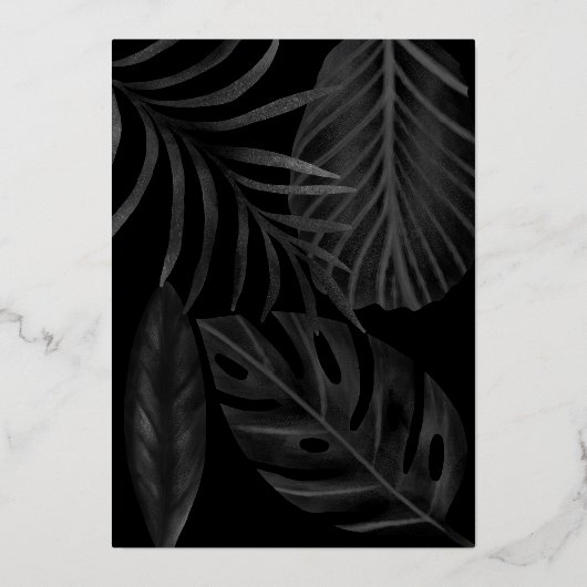 Invitation En Aluminium Mariage d'écriture d'or en aquarelle de feuille no (Verso)