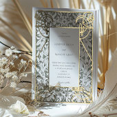 Invitation En Aluminium Mariage d'élégance Art nouveau d'or