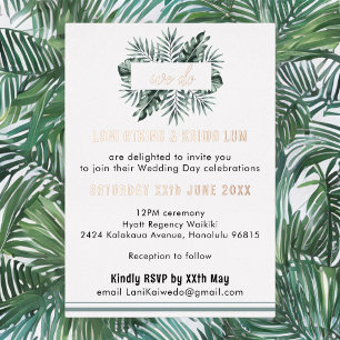 Invitation En Aluminium Mariage d'élégance tropicale moderne