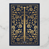 Invitation En Aluminium Mariage d'épée médiévale bleu Royal (Verso)