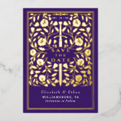 Invitation En Aluminium Mariage d'épée médiévale violette Enregistrer la d (Recto)