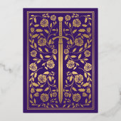 Invitation En Aluminium Mariage d'épée médiévale violette Enregistrer la d (Verso)