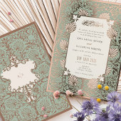 Invitation En Aluminium Mariage des accents d'huile d'or Art Nouveau islam