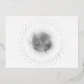 Invitation En Aluminium Mariage des étoiles d'argent de minuit céleste (Verso)