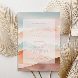 Invitation En Aluminium Mariage Désertique Bohème Pastel