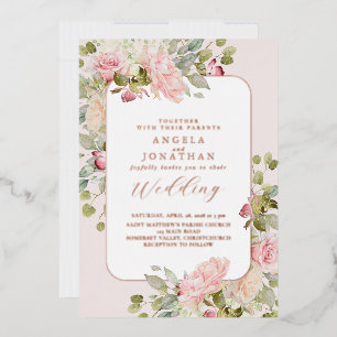Invitation En Aluminium Mariage d'été Pastel Florals