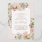 Invitation En Aluminium Mariage d'été Pastel Florals (Recto)