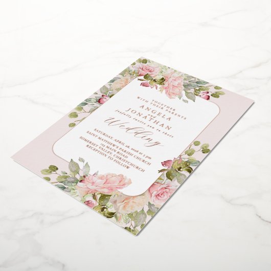 Invitation En Aluminium Mariage d'été Pastel Florals (Rotation)