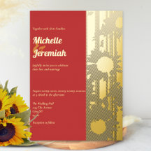 Mariage d'été Tournesol Rouge Or
