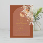 Invitation En Aluminium Mariage d'herbe en terre cuite bohème moderne (Debout devant)