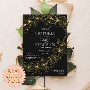 Invitation En Aluminium Mariage d'hiver botanique floral élégant et sophis