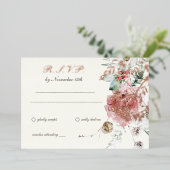 Invitation En Aluminium Mariage d'hiver Floral 2 (Debout devant)
