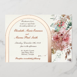 Invitation En Aluminium Mariage d'hiver Floral 2
