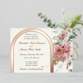 Invitation En Aluminium Mariage d'hiver Floral 2 (Debout devant)