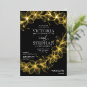 Invitation En Aluminium Mariage d'hiver floral à balayage élégant (Debout devant)