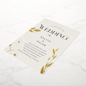 Invitation En Aluminium Mariage d'huile d'or botanique (Rotation)