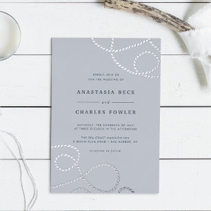 Invitation En Aluminium Mariage digne de prendre la mer Corde nautique d