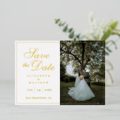 Invitation En Aluminium Mariage D'Image Élégante Moderne Enregistrer La Da (Debout devant)