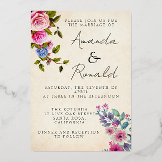 Invitation En Aluminium Mariage d'invitation Foil