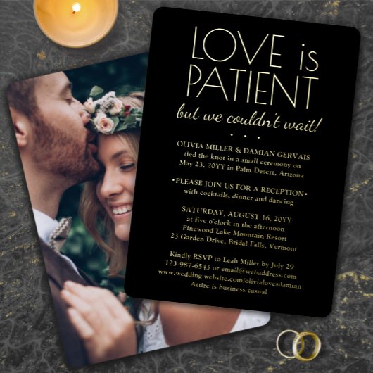 Invitation En Aluminium Mariage DIY Color Love est Patient Réception Photo