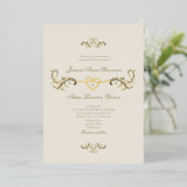 Invitation En Aluminium Mariage d'or classique (Debout devant)
