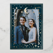 Invitation En Aluminium Mariage d'or de la constellation céleste (Verso)