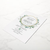 Invitation En Aluminium Mariage d'or géométrique Eucalyptus (Rotation)
