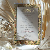 Invitation En Aluminium Mariage d'or islamique éclairé traditionnel