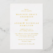 Invitation En Aluminium Mariage d'or minimal moderne (Recto)