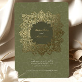Invitation En Aluminium Mariage d'or ornemental baroque