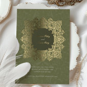 Invitation En Aluminium Mariage d'or ornemental baroque