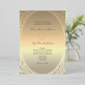 Invitation En Aluminium Mariage d'or romantique de luxe (Debout devant)