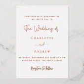 Invitation En Aluminium Mariage d'or rose blanc (Recto)
