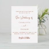 Invitation En Aluminium Mariage d'or rose blanc (Debout devant)