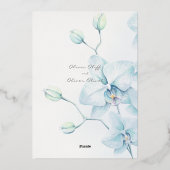 Invitation En Aluminium Mariage d'orchidée bleu doux (Verso)