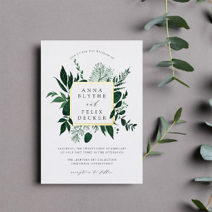 Invitation En Aluminium Mariage du cadre forestier sauvage