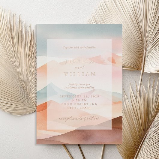 Invitation En Aluminium Mariage du désert Pastel Boho