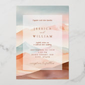 Invitation En Aluminium Mariage du désert Pastel Boho (Recto)