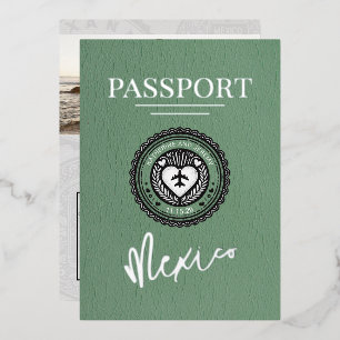 Invitation En Aluminium Mariage du passeport mexicain vert