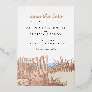 Invitation En Aluminium Mariage Dunes de Sable de Plage Enregistrer la Dat