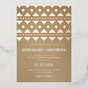 Invitation En Aluminium Mariage Éclat Tan Sud-Ouest Or Rose