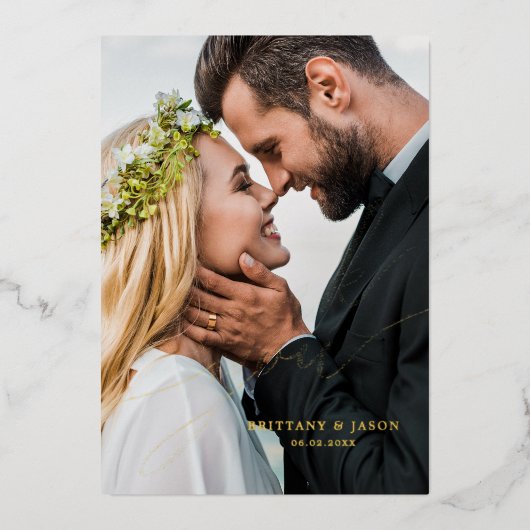 Invitation En Aluminium Mariage écrit à la main merci superposition (Recto)