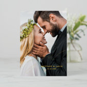 Invitation En Aluminium Mariage écrit à la main merci superposition (Debout devant)