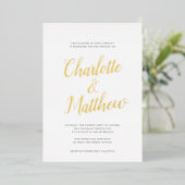 Invitation En Aluminium Mariage écriture calligraphique de nom surdimensio (Debout devant)