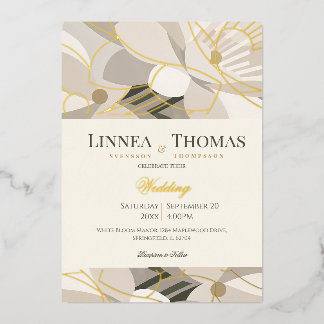 Invitation En Aluminium Mariage éditorial moderne abstrait beige neutre