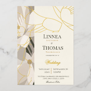 Invitation En Aluminium Mariage éditorial moderne abstrait beige neutre