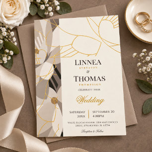 Invitation En Aluminium Mariage éditorial moderne abstrait beige neutre