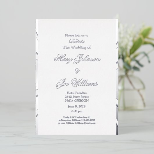 Invitation En Aluminium Mariage élégant (Debout devant)